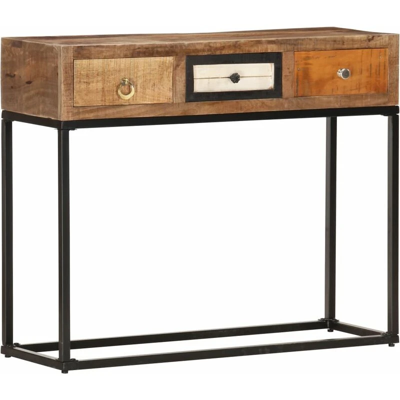 Image of VIDAXL Console Table Gold 90x30x75cm Solid Reclaimed Wood Vidaxl 286511