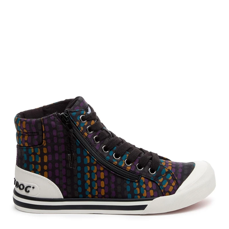 Image of Rocket Dog Jazzin Hi Canvas Pumps Black female UK 5