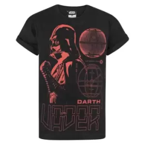 image of Star Wars Childrens/Kids Darth Vader T-Shirt (7-8 Years) (Red/Black)