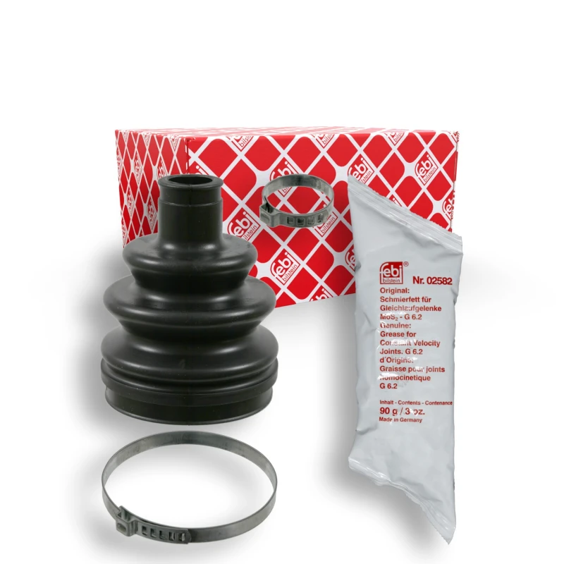 Image of FEBI BILSTEIN 02721 CV Boot Wheel Side, Rubber Rubber Bellow,drive shaft (194)