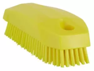 image of Vikan Hard Bristle Yellow Scrubbing Brush, 17mm bristle length, PET bristle material