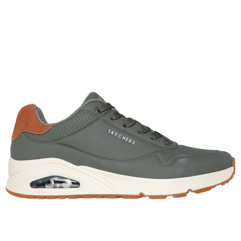 Image of Skechers Deboss Durabuck With Pop Suede Heel Low-Top Trainers Mens Low Trainers 7 (41) Green 12901715270