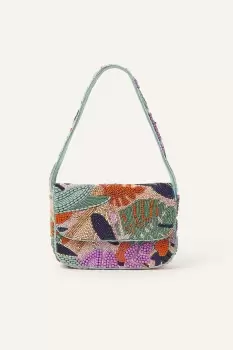 Palm Hand-Beaded Shoulder Bag