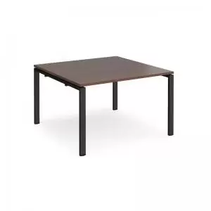 Image of Adapt square boardroom table 1200mm x 1200mm - Black frame and walnut