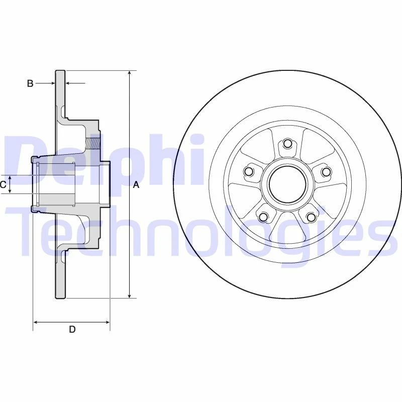 Image of DELPHI Brake disc DELPHI BG9136RS
