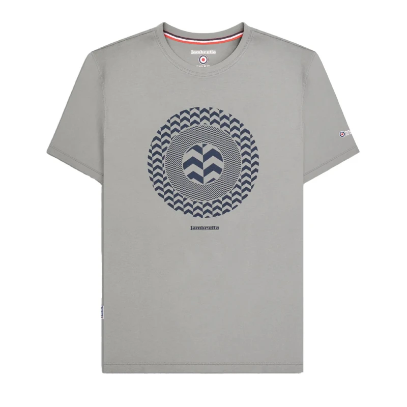 Image of Lambretta Lambretta Men Chevron Target T-Shirt in Light Grey Size: Medium Light Grey M Male 5063703652469