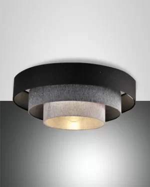 Image of Brava Cylindrical Ceiling Light Shades Of Grey Glass, E27