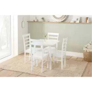 Image of Birlea Stonesby Dining Set With 4 Upton Chairs White