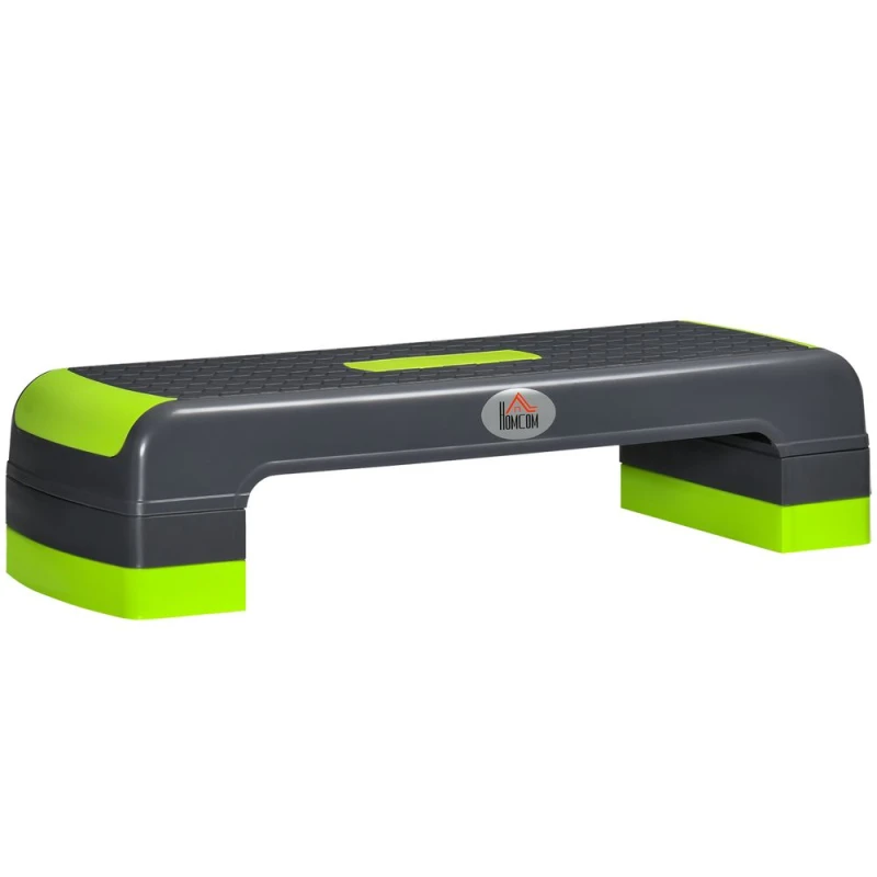 Image of HOMCOM HOMCOM Aerobic Stepper Adjustable Height 3 Levels Exercise Stepper for Home, Office in Green Green One Size Unisex 5056725572754