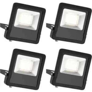 Image of Loops - 4 pack Outdoor IP65 LED Floodlight - 50W Cool White LED - Angled Wall Bracket