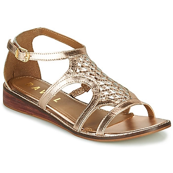 image of Ravel Rose Gold 'Cardwell' Leather Wedge Sandals - 3