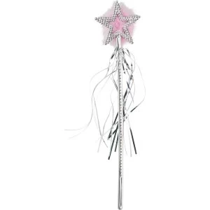 image of Star Wand Silver Marabou And Tinsel