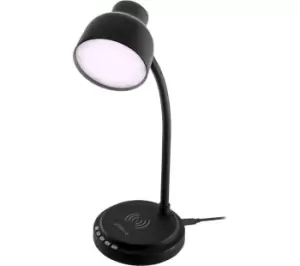 image of GROOV-E Astra Desk Lamp with Wireless Charging Pad & Bluetooth Speaker - Black