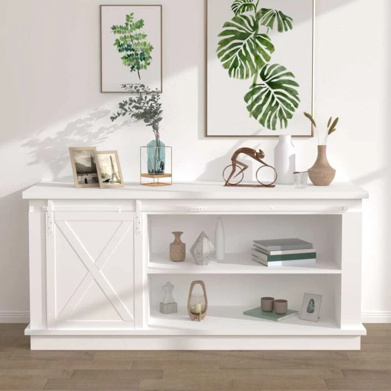 Image of VIDAXL Mini Sliding Cabinet Door Kit Carbon Steel White 183cm Vidaxl 8720286854211