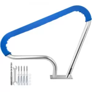 Image of VEVOR Pool Rail 39x32 Pool Railing 304 Stainless Steel 250LBS Load Capacity Silver Rustproof Pool Handrail Humanized Swimming Pool Handrail with Blue