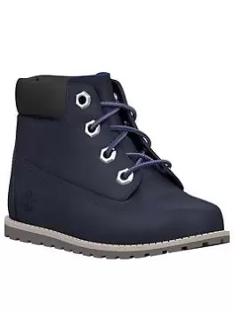 image of Timberland Pokey Pine 6" Boot, Navy, Size 4 Younger