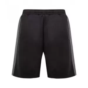 image of Finden and Hales Mens Knitted Shorts (L) (Black/Gunmetal)