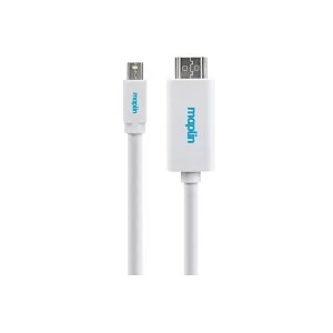 Image of Maplin Premium Mini DisplayPort to HDMI A Male Cable 3m White