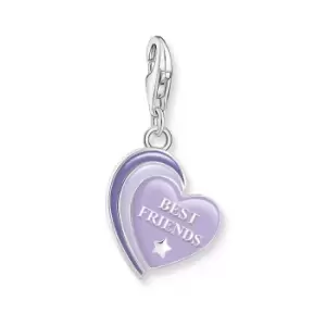 image of THOMAS SABO Silver Violet Best Friends Heart Charm