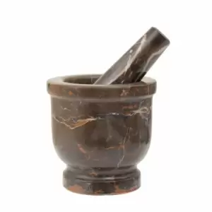 Image of Interiors by PH Interiors By Premier Marble Mortar And Pestle - Black & Gold
