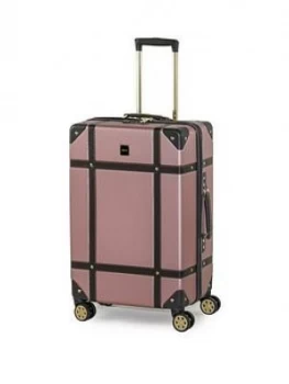 image of Rock Luggage Vintage PY99004 8 Wheel Medium Pink Suitcase