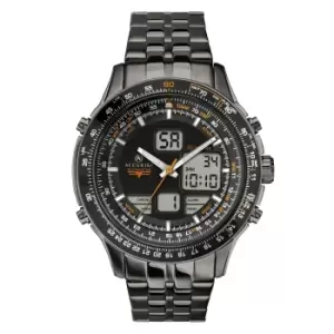 Image of Accurist Skymaster Chronograph Quartz Movement Black Dial Stainless Steel Bracelet Watch 7113