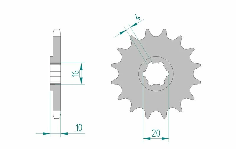 Image of AFAM Steel Standard Front Sprocket 22205 - 428