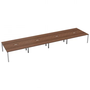 Image of CB 8 Person Bench 1400 x 800 - Dark Walnut Top and White Legs