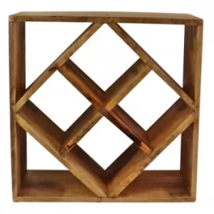 image of Small Mango Wood Wine Rack, Holds 4 Bottles