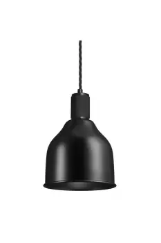 image of Knurled Cone Pendant Light, 7 Inch, Black Holder