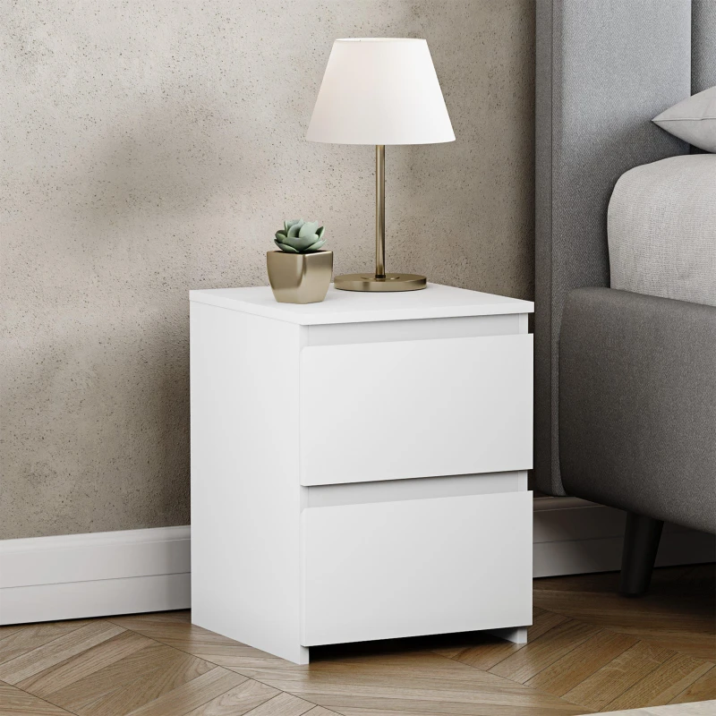 Image of Lassic Vida Designs Denver 2 Drawer Bedside Chest White unisex 2 Drawer