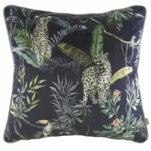 image of Jungle Leopard Cushion Petrol