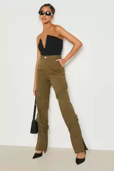 Image of Strappy Split Hem Cargo Trouser