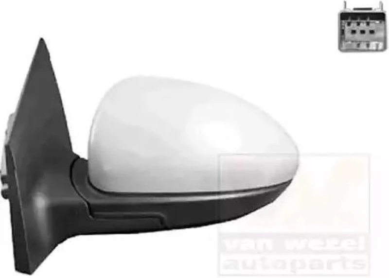 Image of VAN WEZEL 0820807 Wing mirror * HAGUS * Left, Heatable, Over-paintable Outside Mirror (50)