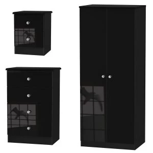 Image of Robert Dyas Tedesca Wardrobe - Chest of Drawers and Bedside Cabinet Set