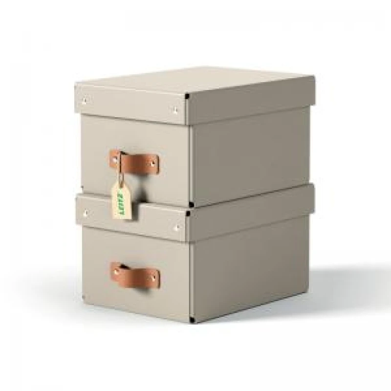 Image of Leitz Puro Storage Box with Lid Small 7L Beige 100 Recycled Card Pack EXR70888AC