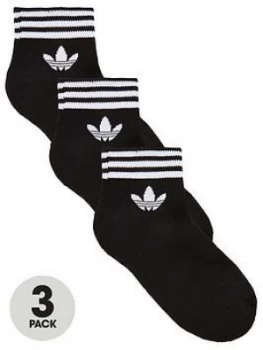 Image of Adidas Originals Kids Trefoil Linear Sock 3 Pack - Black