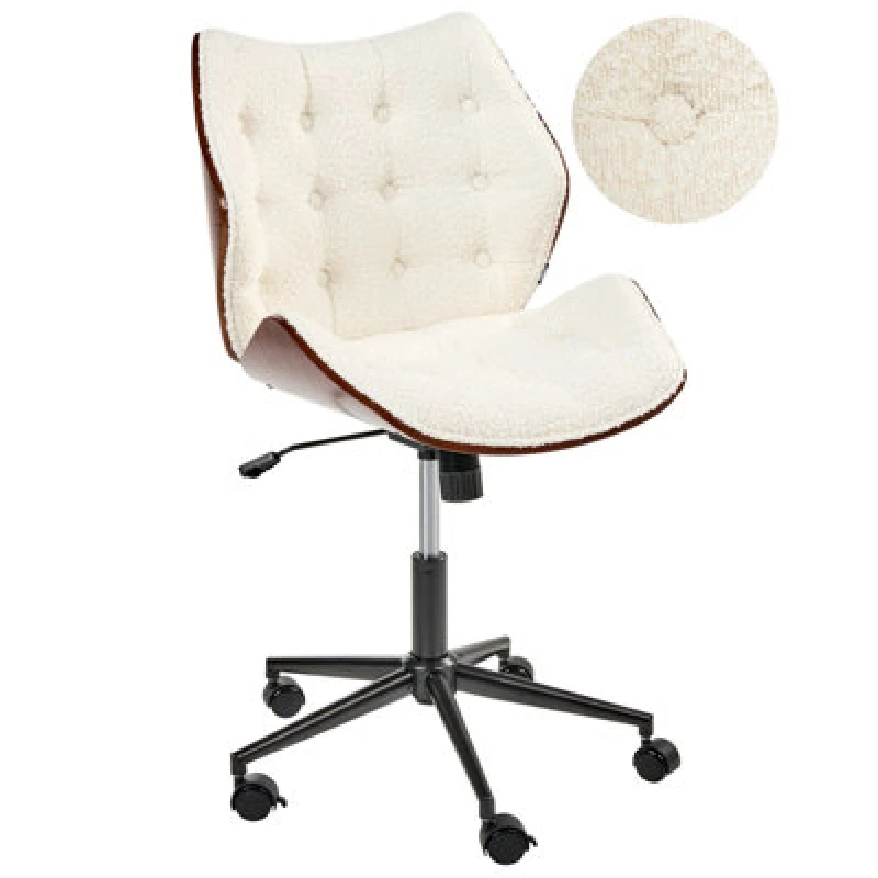 Image of Beliani Desk Chair Lompoc Boucle Off-White