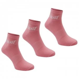 Image of Everlast Quarter Sock 3 Pack Ladies - Pink