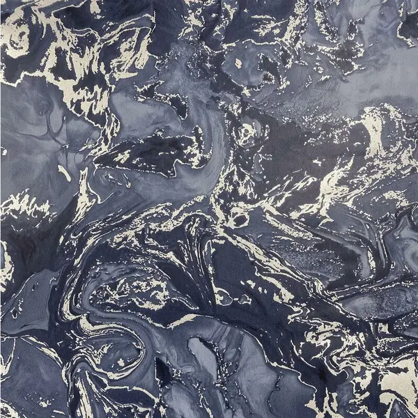 Image of MURIVA Elixir Marble Blue & Silver Bedroom Wallpaper Living Room Wallpaper Wall Paper Rolls - Blue & Silver 166505