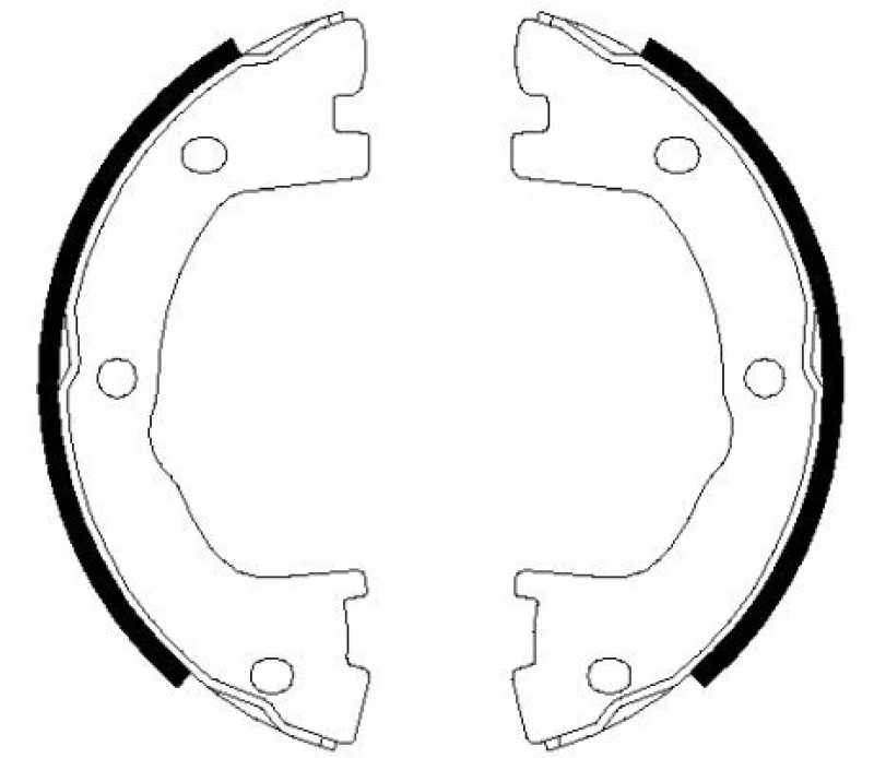 Image of HELLA Handbrake shoes HELLA 8DA 355 050-501
