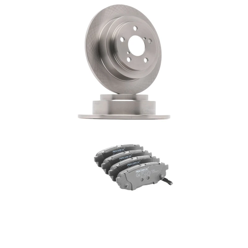 Image of RIDEX 3405B1891 Brake disc and pads set Rear Axle, Brake Disc Type: Solid Brake Set,disc brakes (3405)