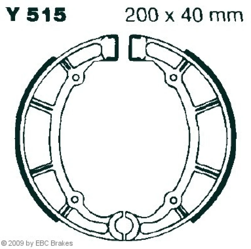 Image of EBC Brakes Y515 Brake Shoes Ø: 200mm Brake Shoe Set (70)