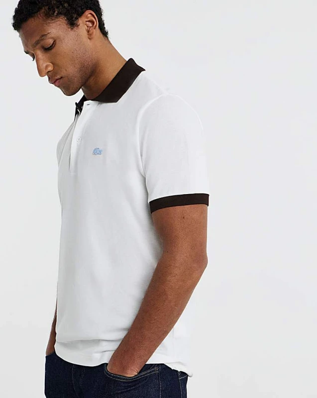 Image of Lacoste Lacoste Short Sleeve Contrast Polo White - Lacoste - Size: L43 White Male L43 LA36503