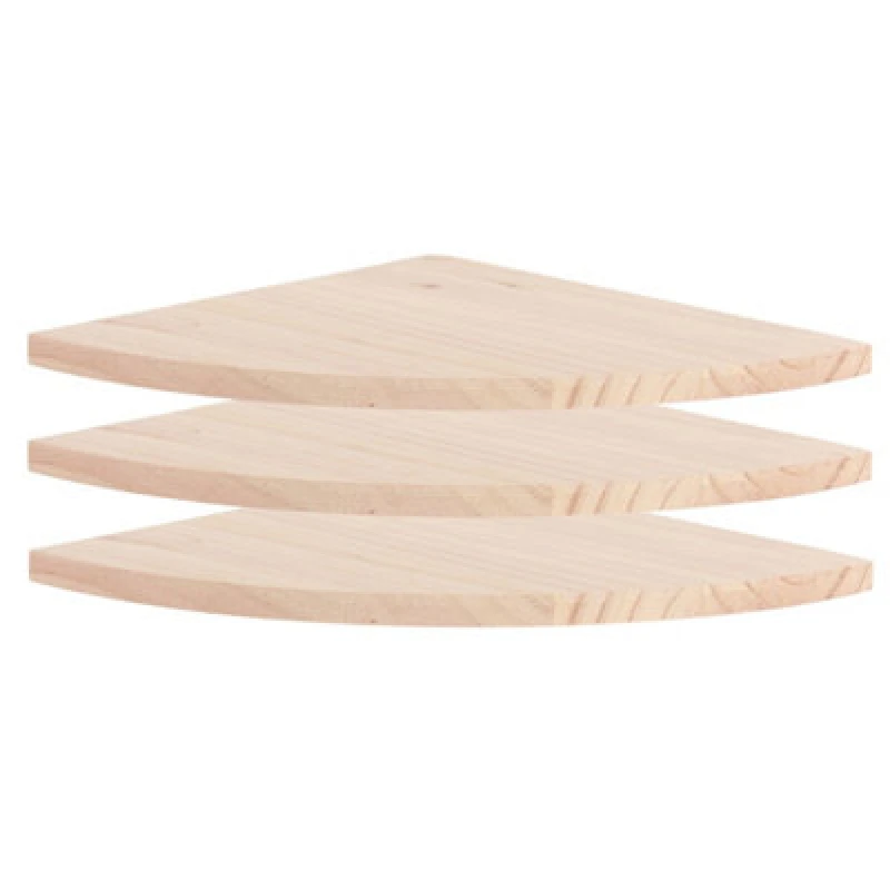 Image of Core Products Pack Of 3 - Solid Pine Corner Shelf Kit, 28.5Cm Floating Shelf, Natural Finish - Diy Paintable