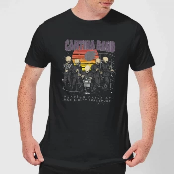 Image of Star Wars Cantina Band At Spaceport Mens T-Shirt - Black - 3XL - Black