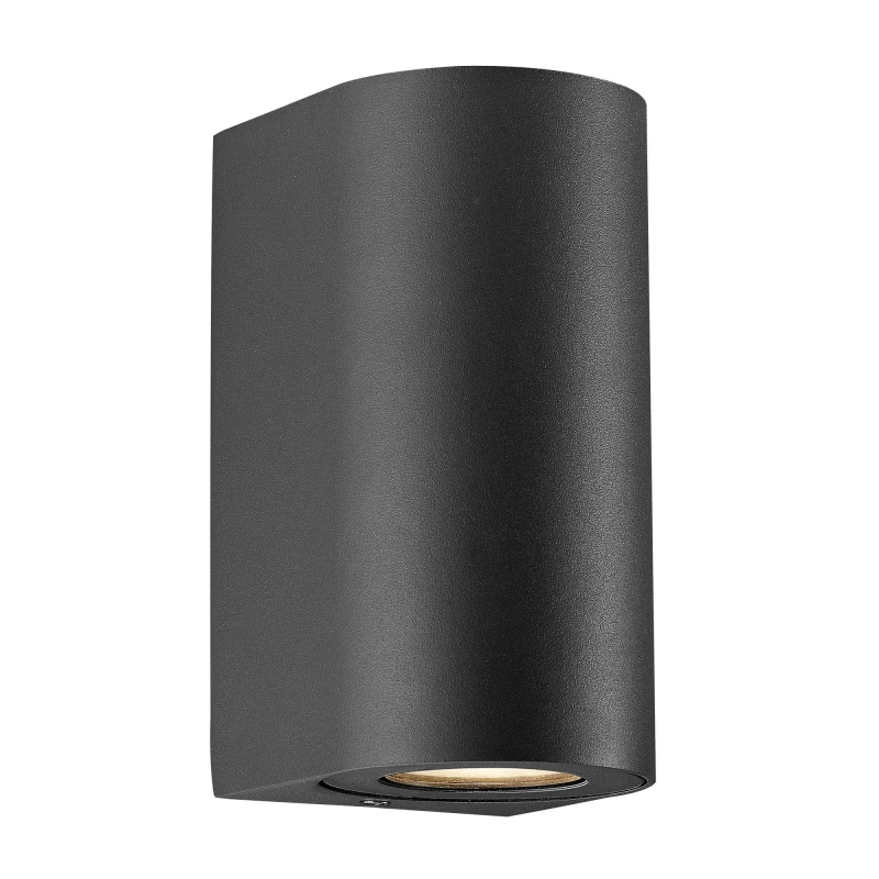 Image of Nordlux Canto Outdoor Aluminium Wall Light Coastal/marine Safe Black,mains