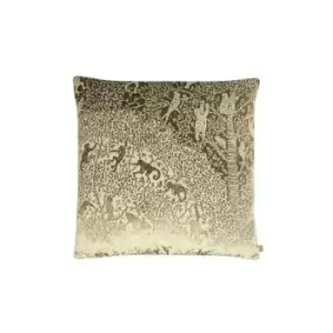 Image of Kai Tilia Jacquard Square Cushion Cover (One Size) (Gold) - Gold
