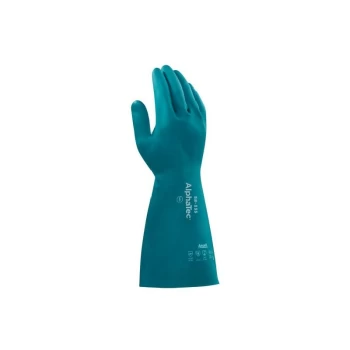 Image of 58-335 Alphatec Green Nitrile Gloves - Size 10 - Ansell