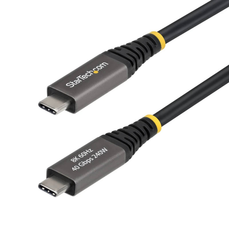 Image of StarTech.com StarTech.com 2m (6ft) Active USB4 Cable, 40Gbps, 240W PD, 8K 60Hz/4K 240Hz DP2.1 DP40, TPE Jacket, Thunderbolt 4 Compatible USB-C Cable -
